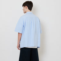 Men Oversized Oxford Tang Suit Shirt - Light Blue - SM2512198A