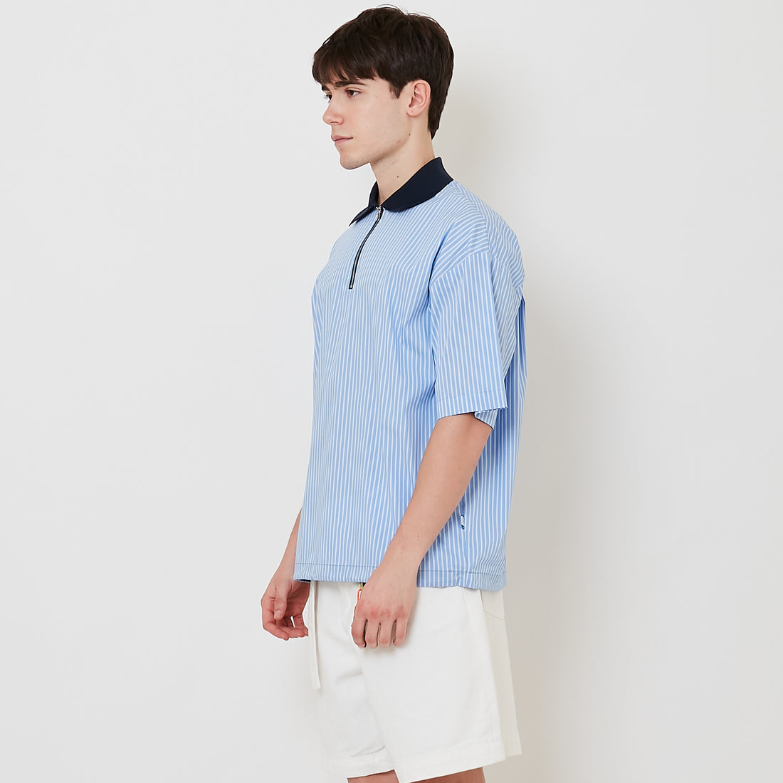 Men Oversized Polo Tee - Light Blue - SM2512199A