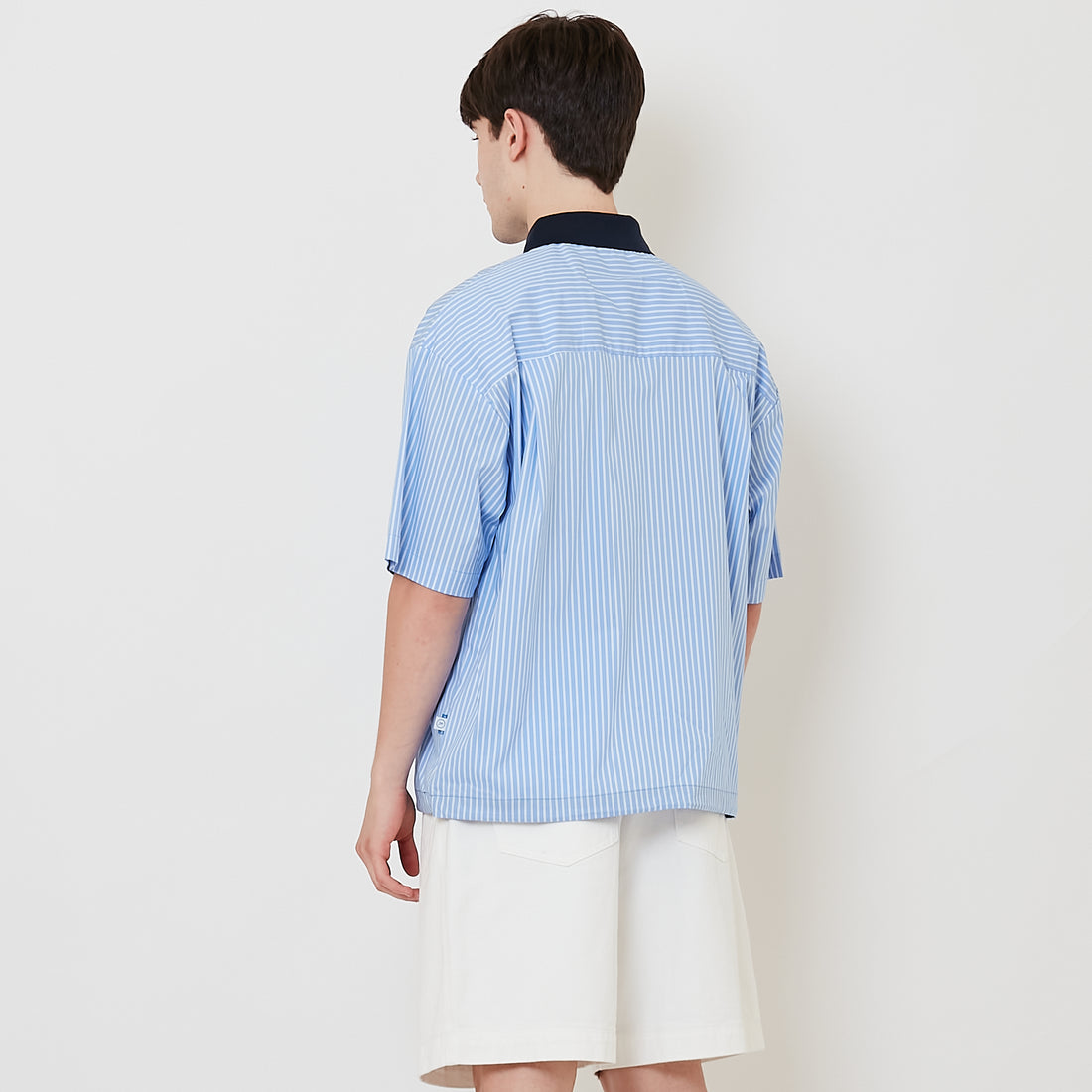 Men Oversized Polo Tee - Light Blue - SM2512199A