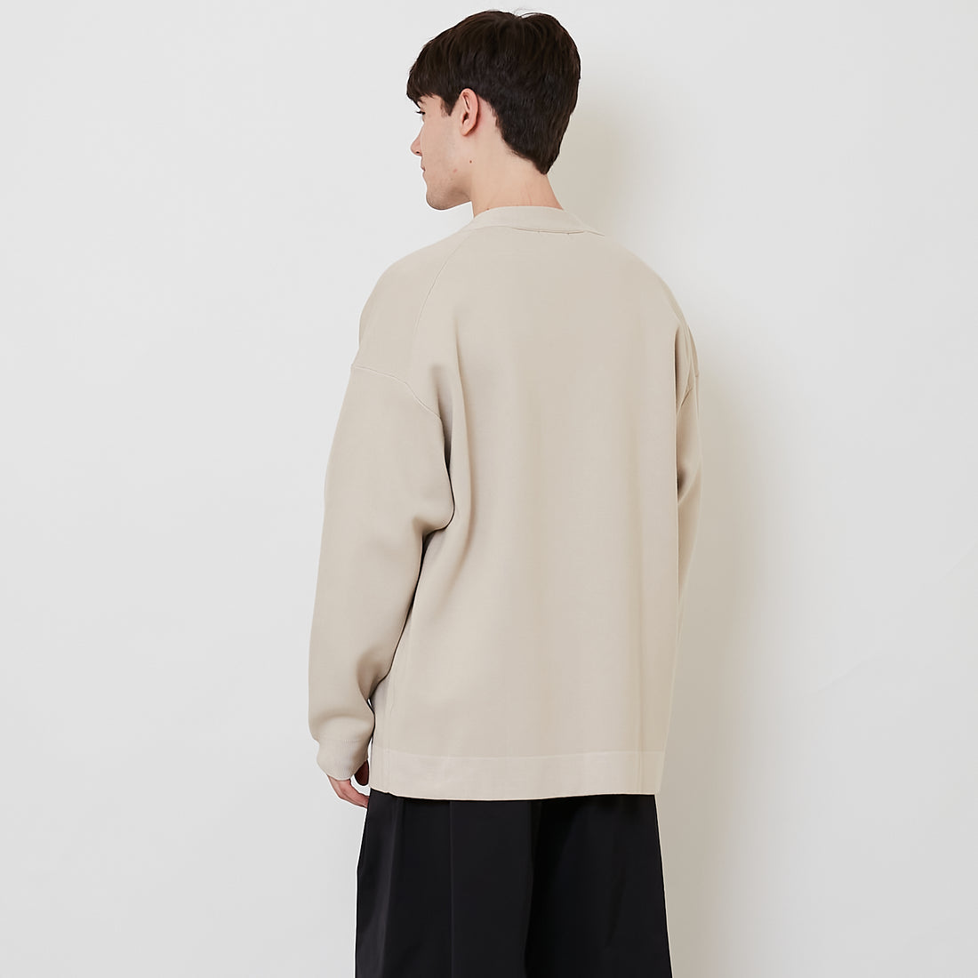 Men Oversized Cardigan - Beige - SM2512202A