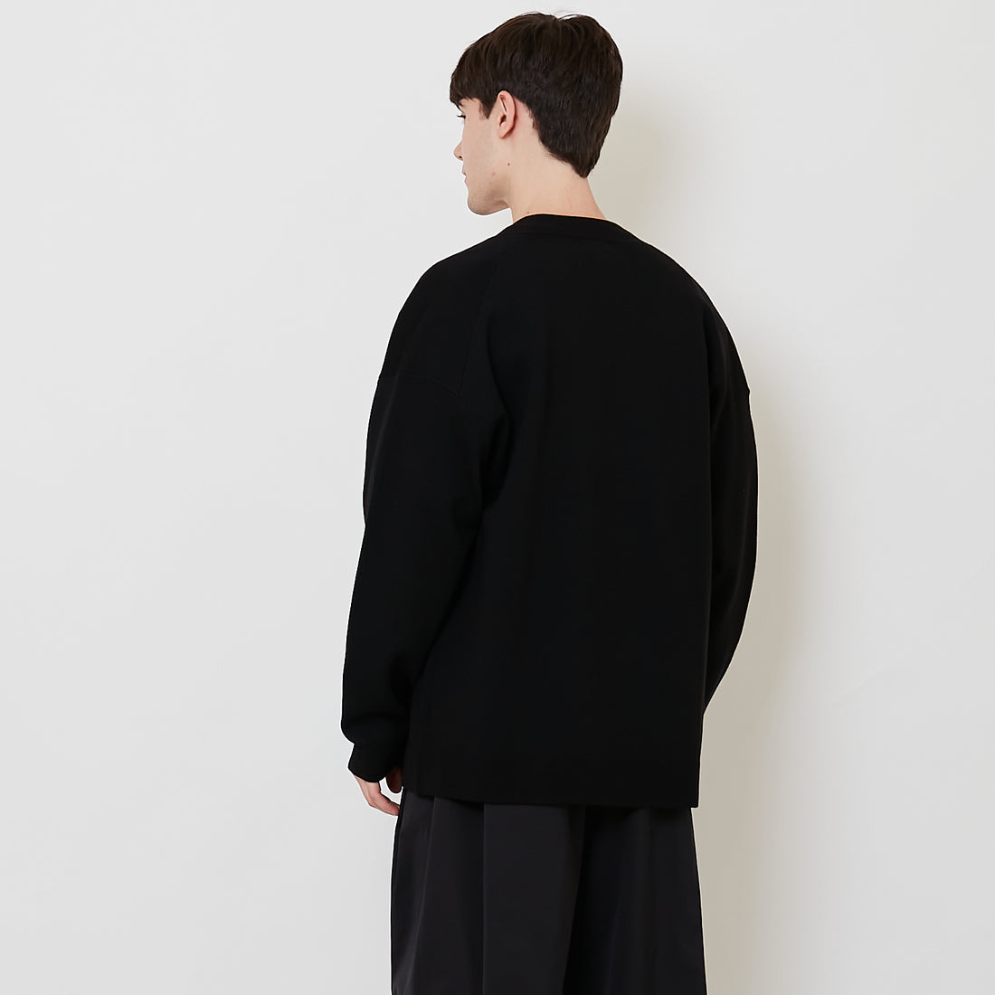 Men Oversized Cardigan - Black - SM2512202B
