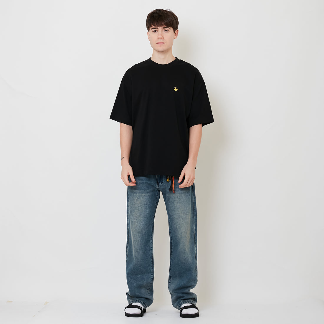 Men Straight Cut Long Jeans - Light Blue - SM2512204B