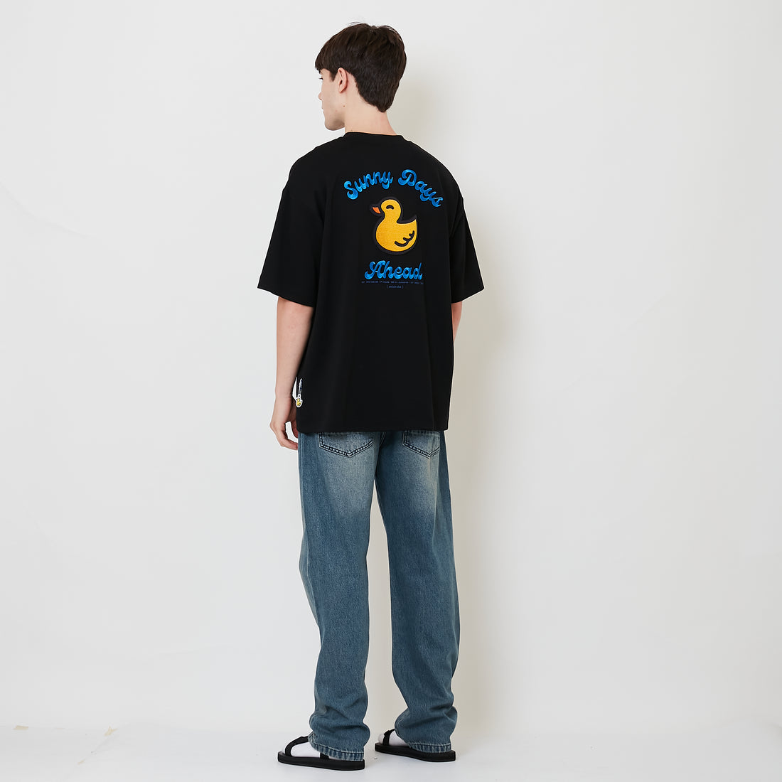 Men Straight Cut Long Jeans - Light Blue - SM2512204B