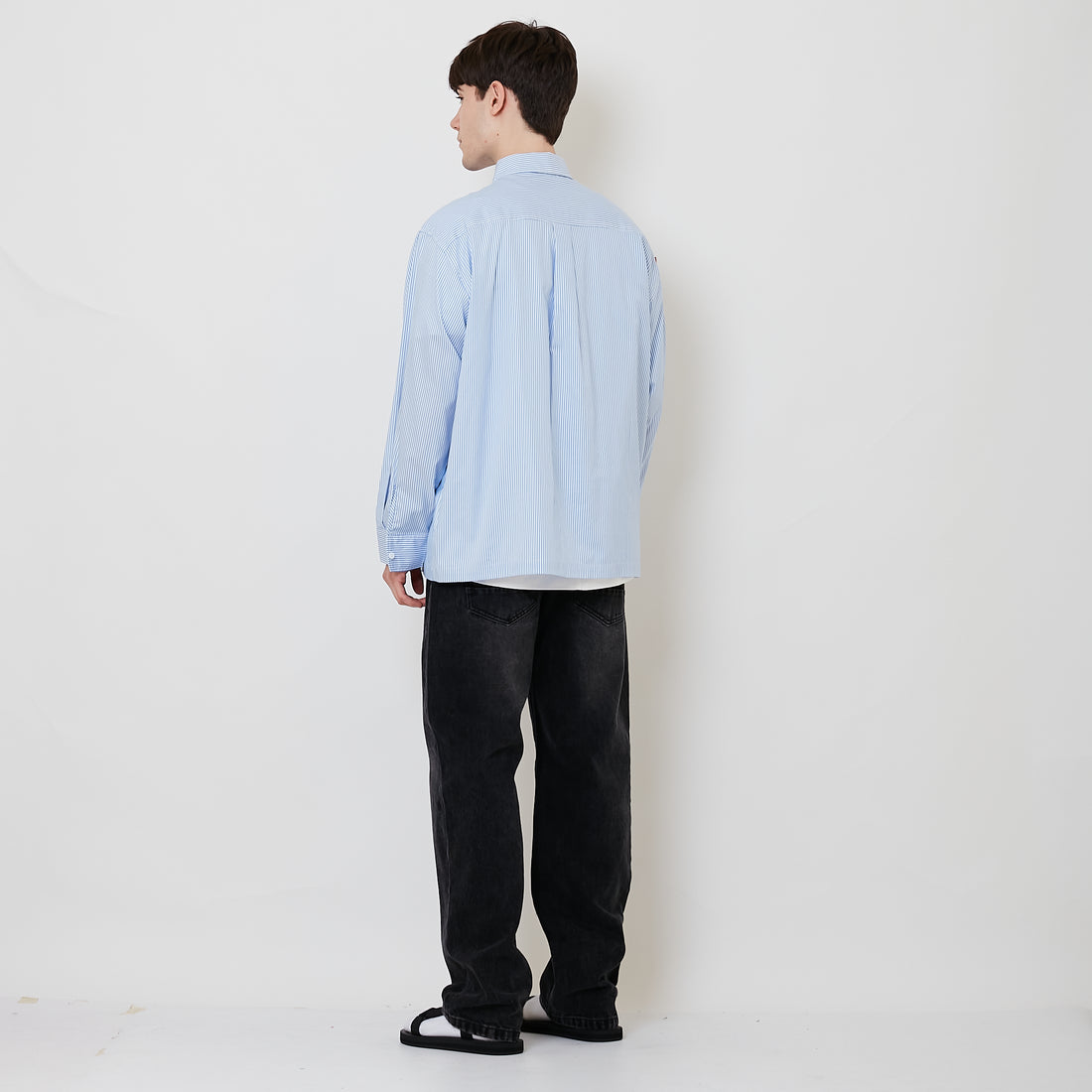 Men Straight Cut Long Jeans - Black - SM2512204D