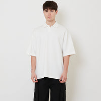 Men Oversized Polo Shirt - Off White - SM2512206A