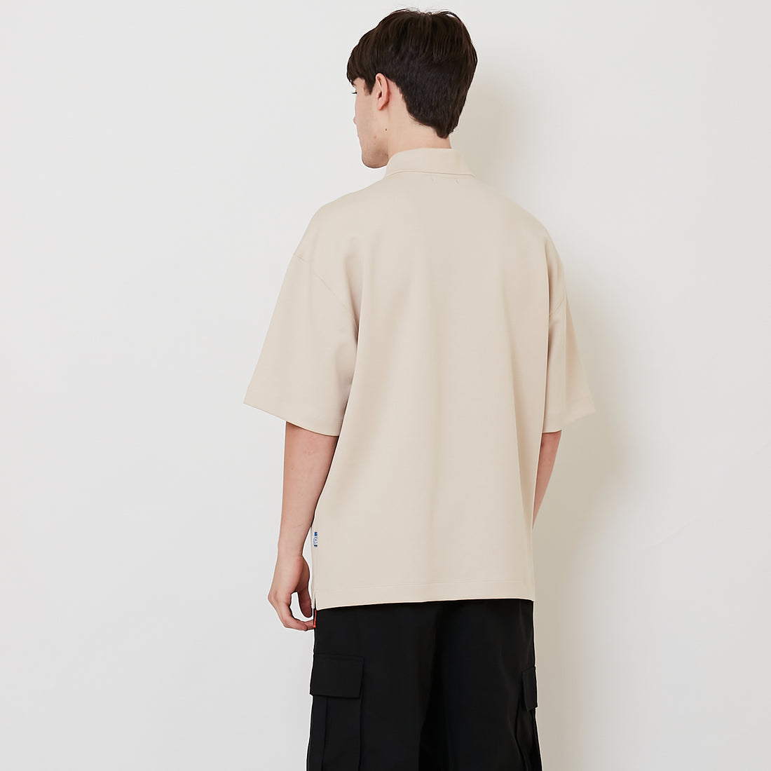 Men Oversized Polo Shirt - Beige - SM2512206B
