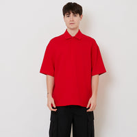 Men Oversized Polo Shirt - Red - SM2512206C