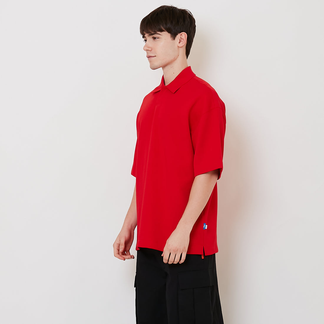 Men Oversized Polo Shirt - Red - SM2512206C