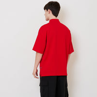 Men Oversized Polo Shirt - Red - SM2512206C