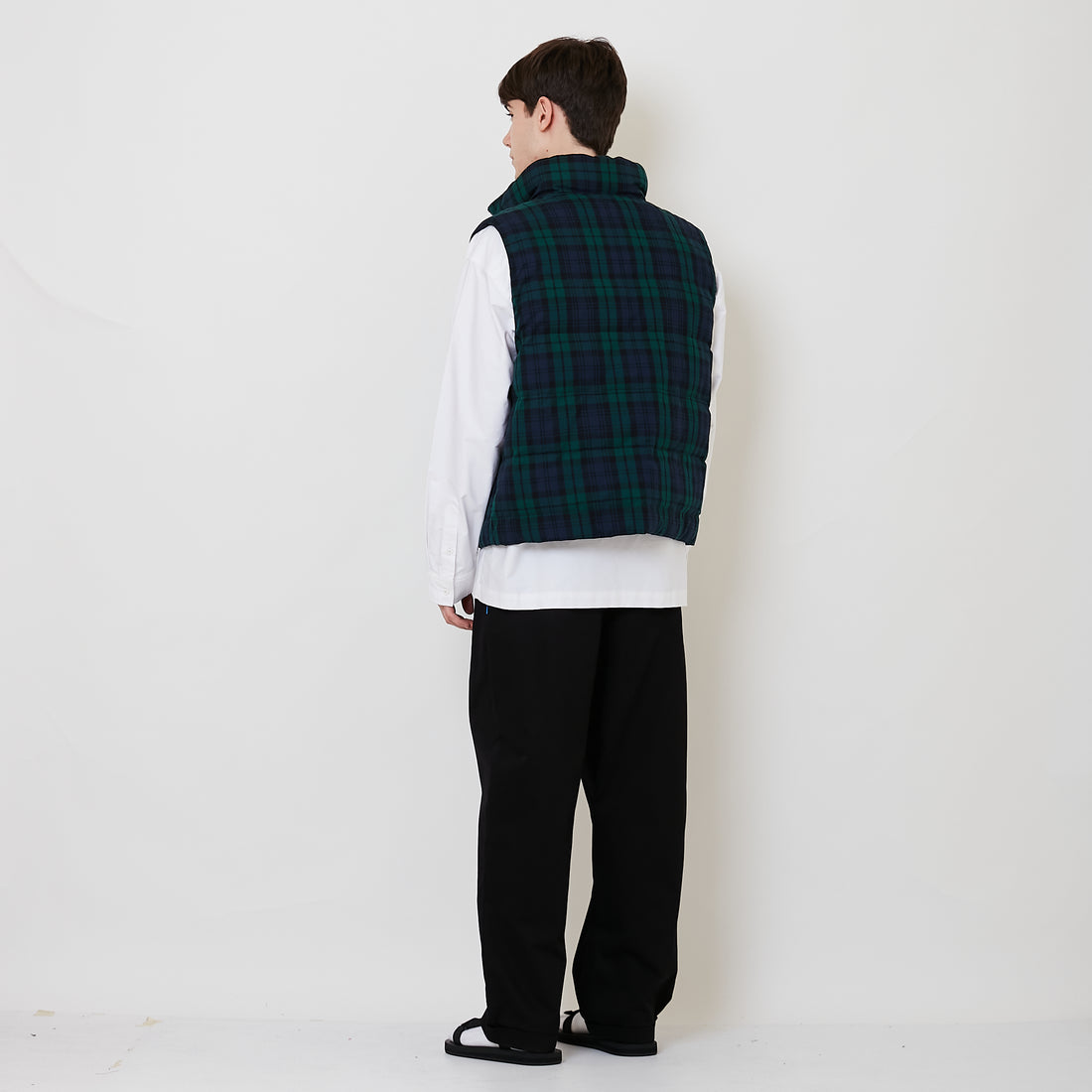 Men Wide Leg Long Pants - Black - SM2512208B