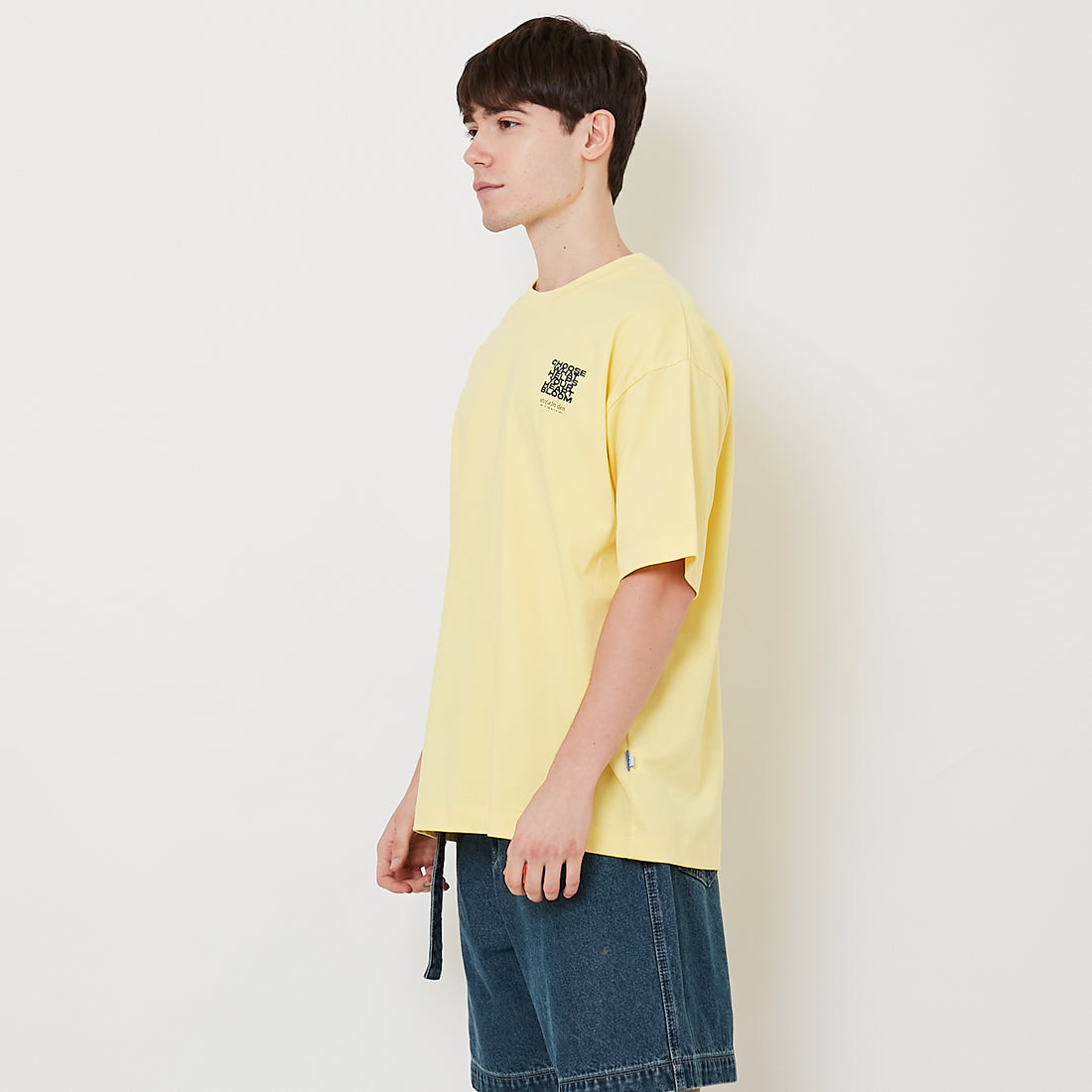 Men Embroidery Oversized Tee - Yellow - SM2512210B