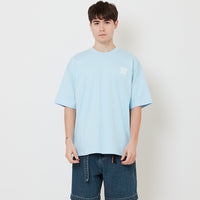 Men Embroidery Oversized Tee - Light Blue - SM2512210C