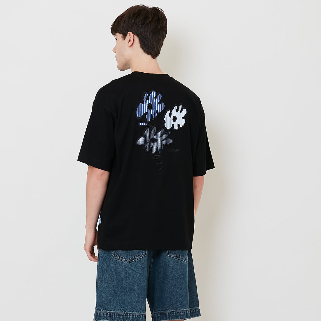 Men Embroidery Oversized Tee - Black - SM2512210D