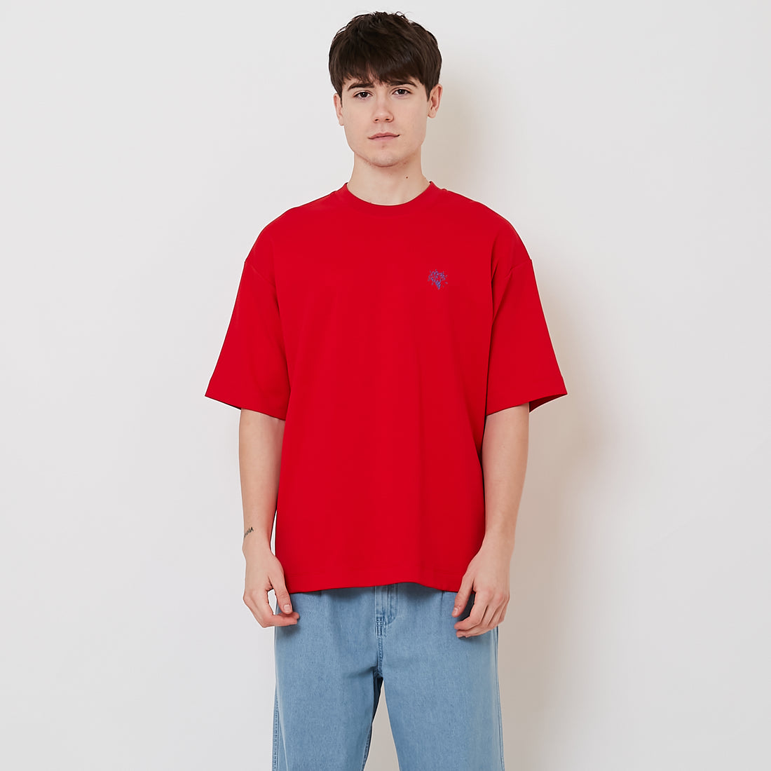 Men Embroidery Oversized Tee - Red - SM2512211C