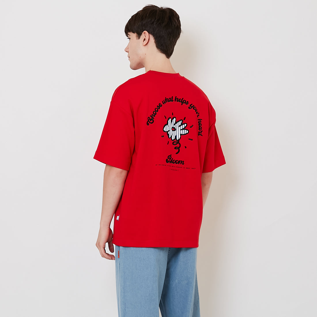 Men Embroidery Oversized Tee - Red - SM2512211C