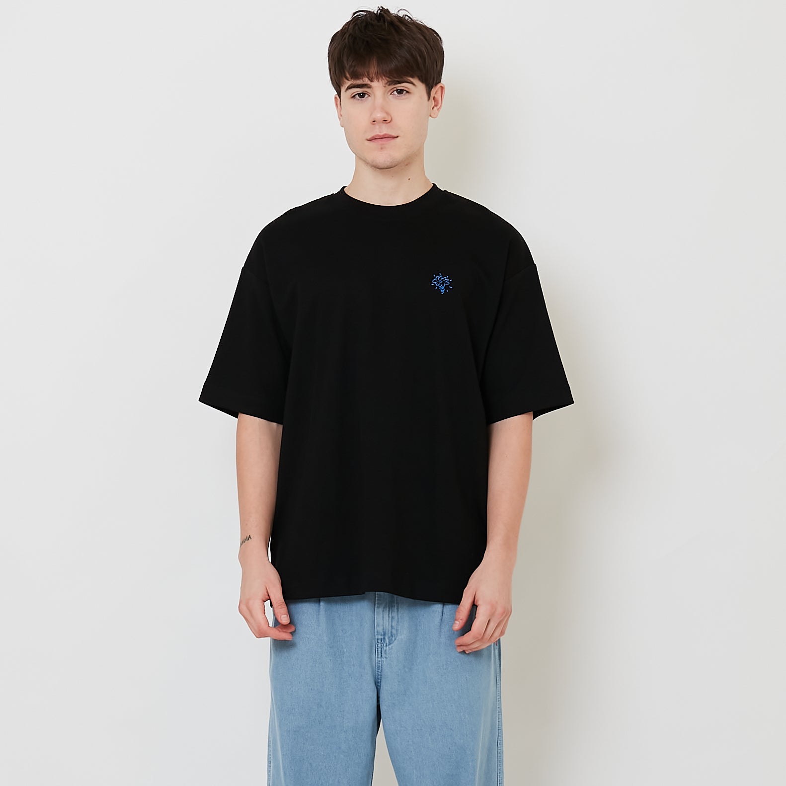 Men Embroidery Oversized Tee - Yellow - SM2512209D