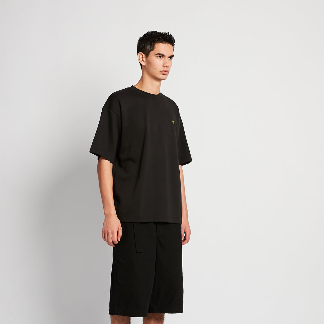 Men Embroidery Oversized Tee - Black - SM2507116D