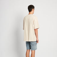 Men Embroidery Oversized Tee - Beige - SM2512212B