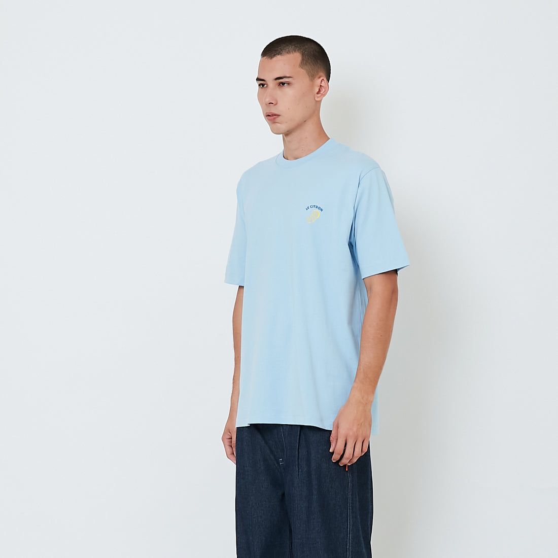Men Graphic Tee - Light Blue - SM2512221B