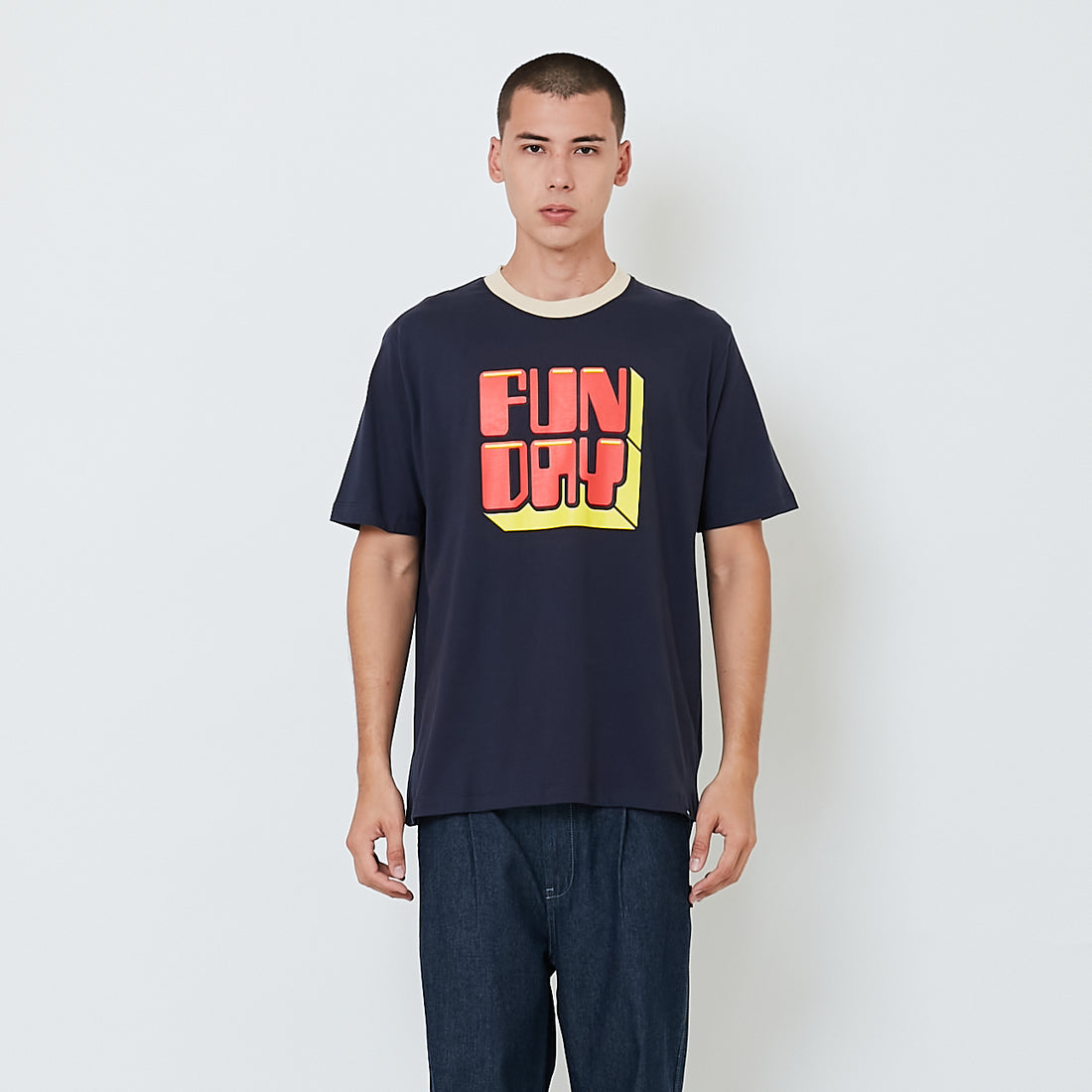 Men Graphic Tee - Navy - SM2512223B