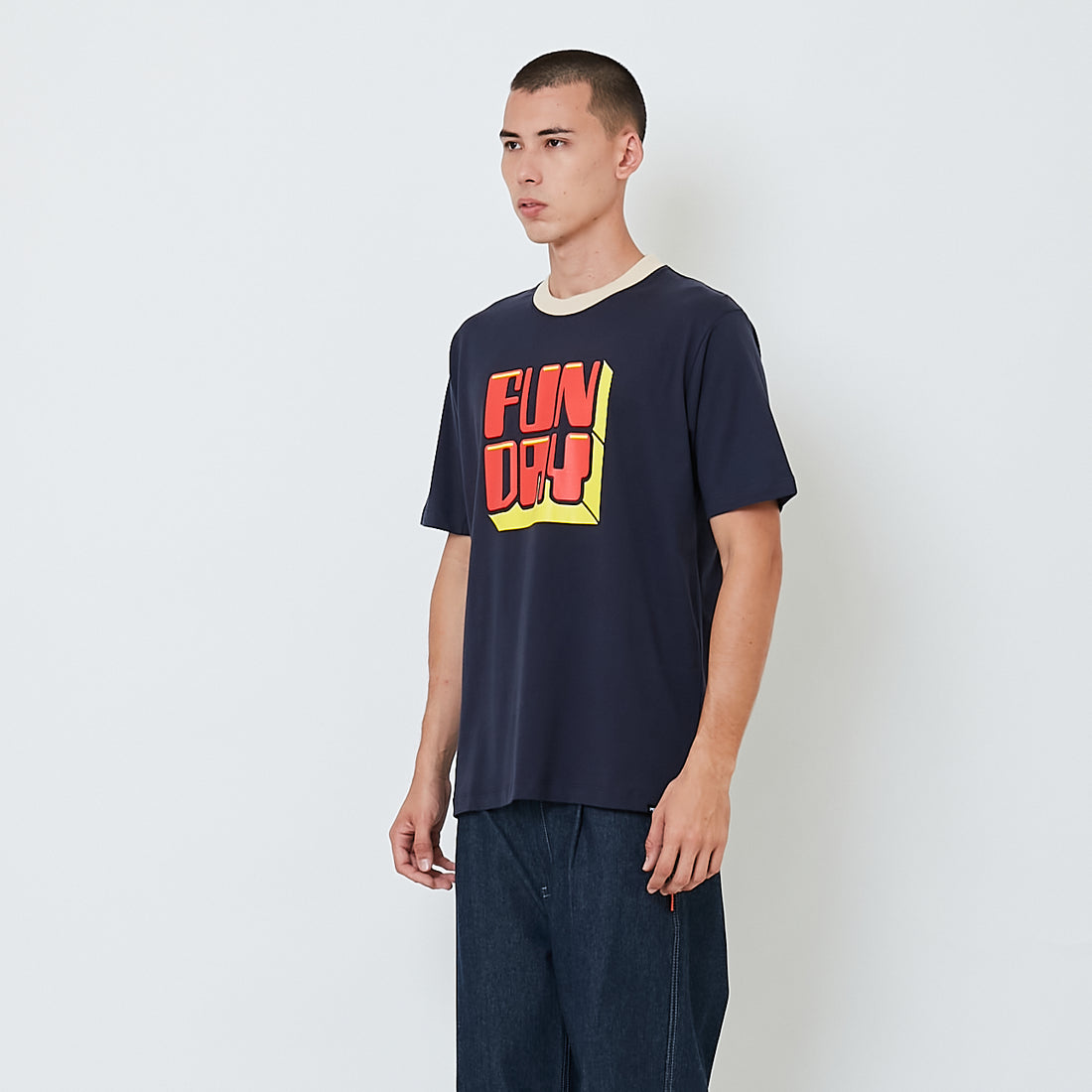 Men Graphic Tee - Navy - SM2512223B