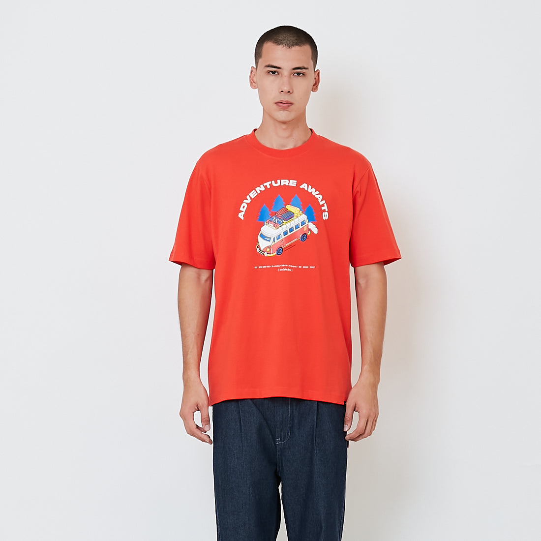 Men Graphic Tee - Dark Orange - SM2512224B