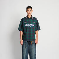 Men Embroidery Oversized Jersey Polo Tee - Dark Green - SM2601001A