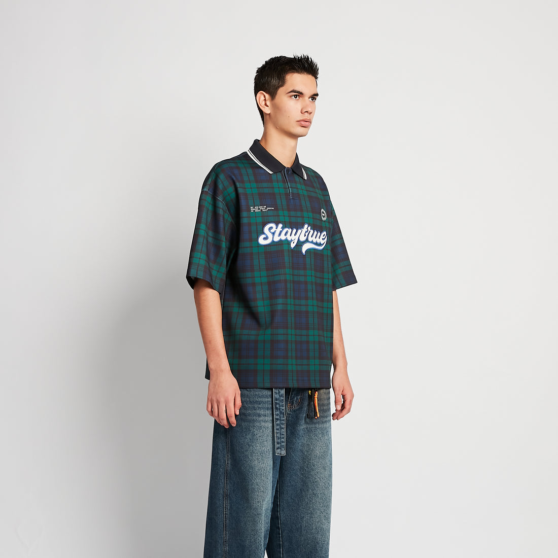 Men Embroidery Oversized Jersey Polo Tee - Dark Green - SM2601001A