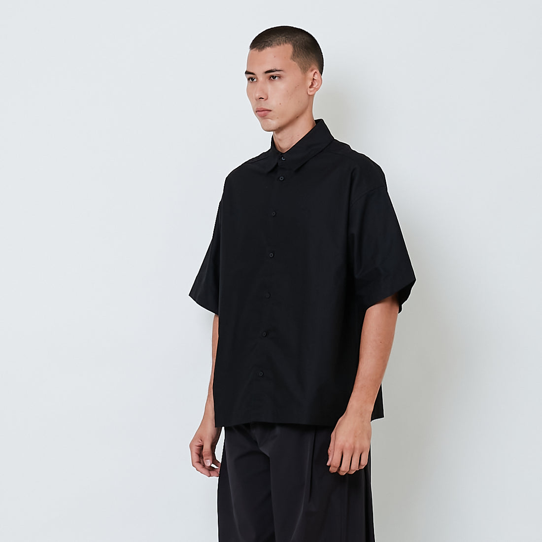 Men Oversized Shirt - Black - SM2601002D
