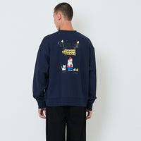 Men Oversized Sweatshirt - Navy - SM2601005B