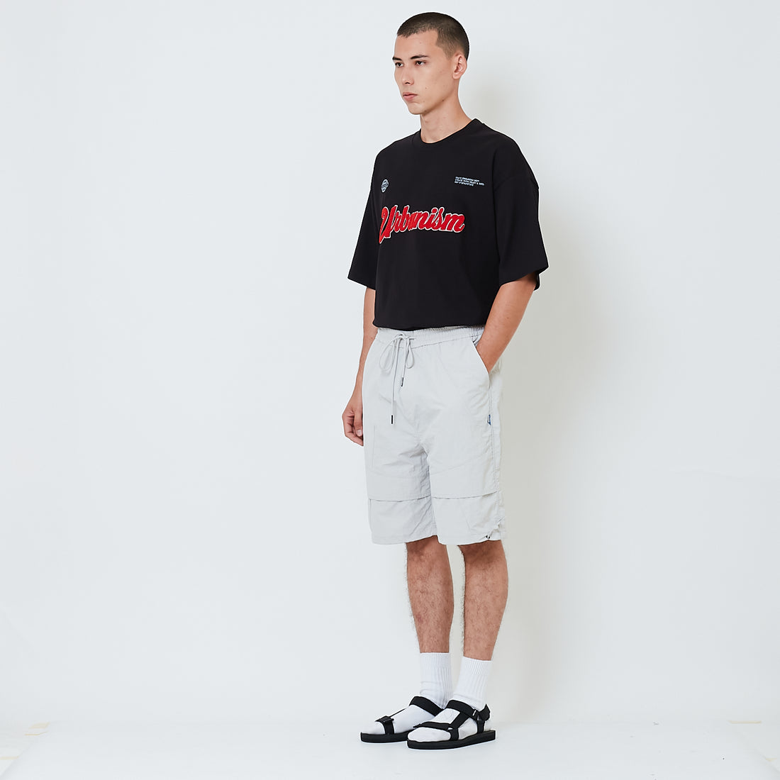 Men Nylon Shorts - Light Grey - SM2601007A