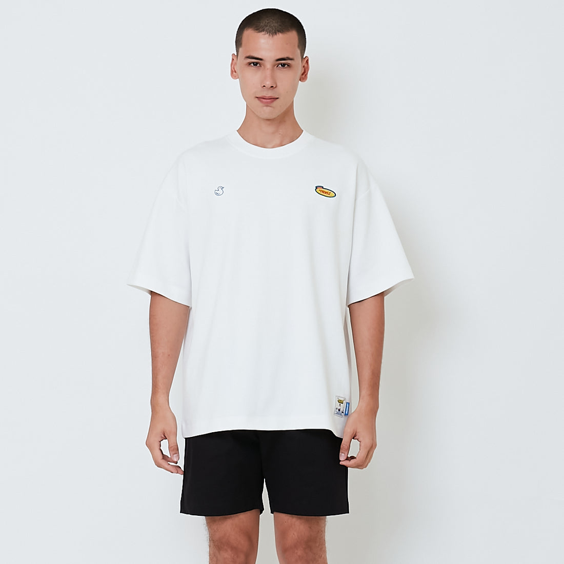 Men Printed Oversized Tee - Off White - SM2601009A