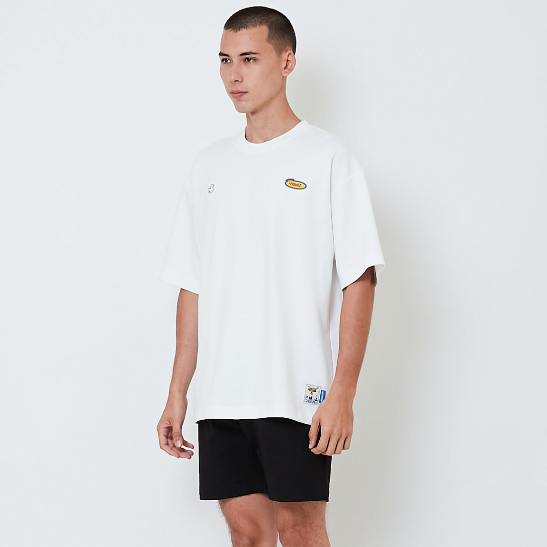 Men Printed Oversized Tee - Off White - SM2601009A