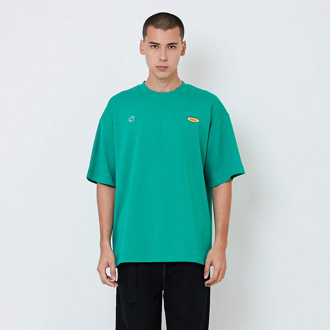 Men Printed Oversized Tee - Lime - SM2601009C