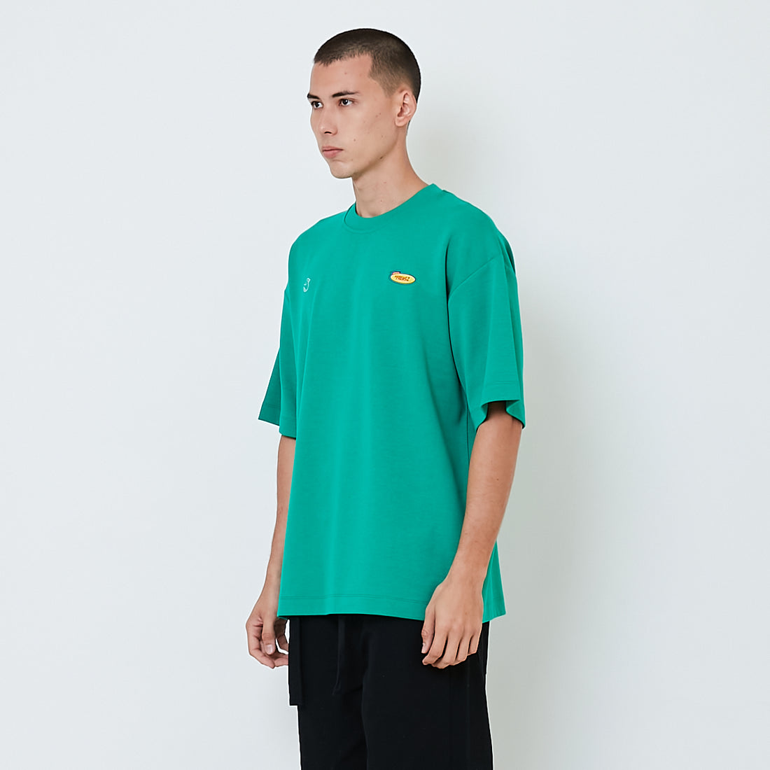 Men Printed Oversized Tee - Lime - SM2601009C