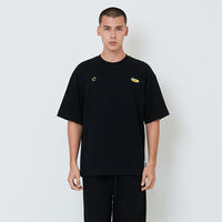 Men Printed Oversized Tee - Black - SM2601009E