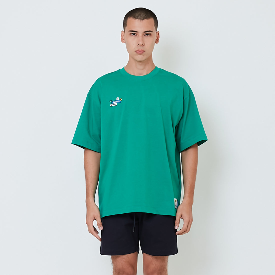 Men Printed Oversized Tee - Lime - SM2601010B