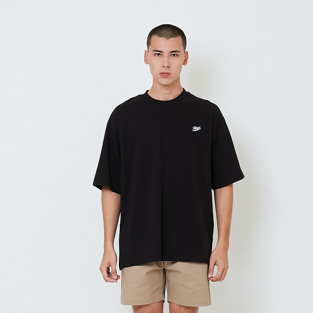 Men Printed Oversized Tee - Black - SM2601011B