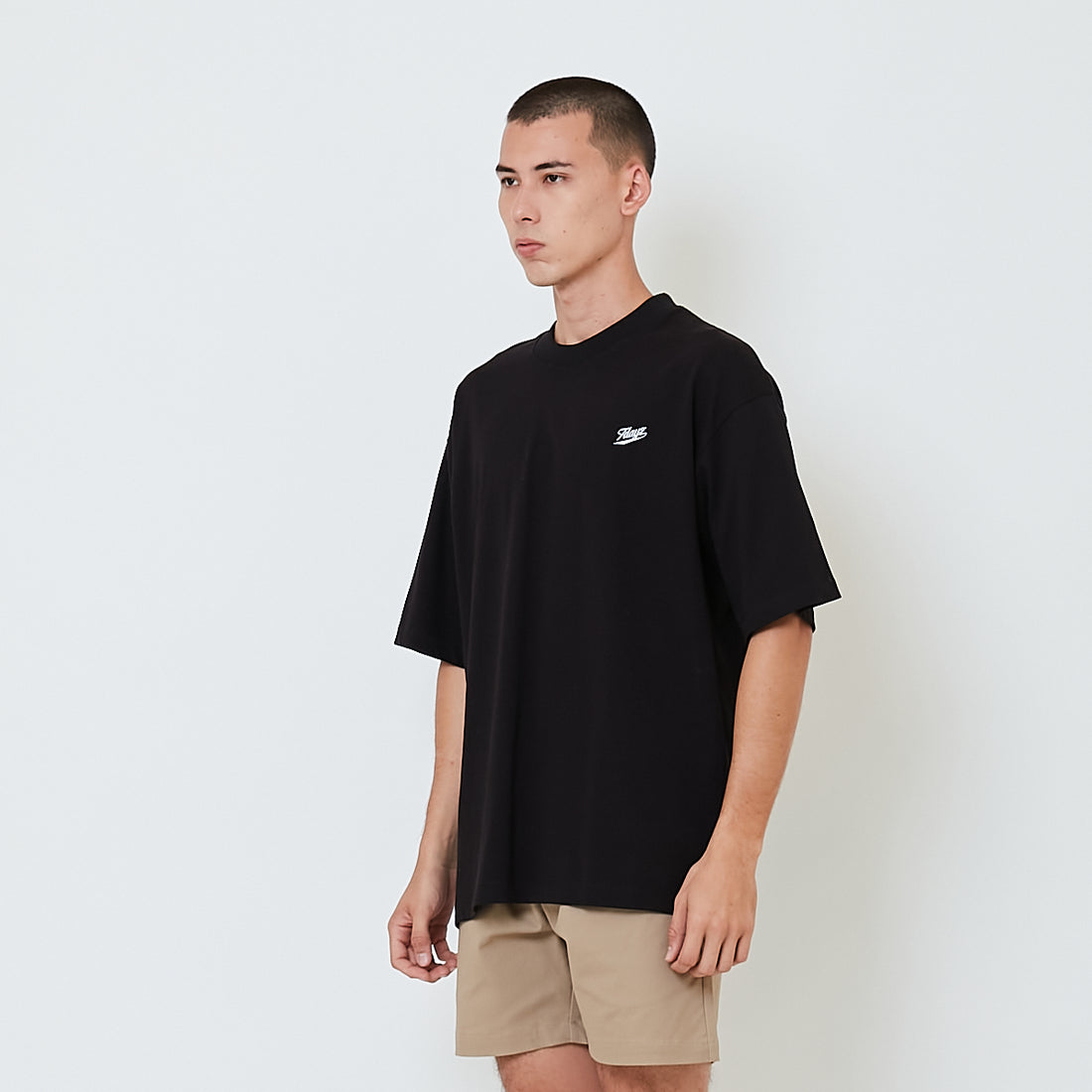 Men Printed Oversized Tee - Black - SM2601011B