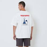 Men Embroidery Oversized Tee - Off White - SM2601012A