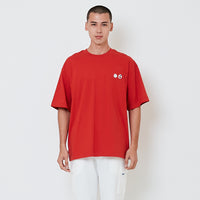 Men Printed Oversized Tee - Brick - SM2601013C