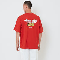 Men Printed Oversized Tee - Brick - SM2601013C