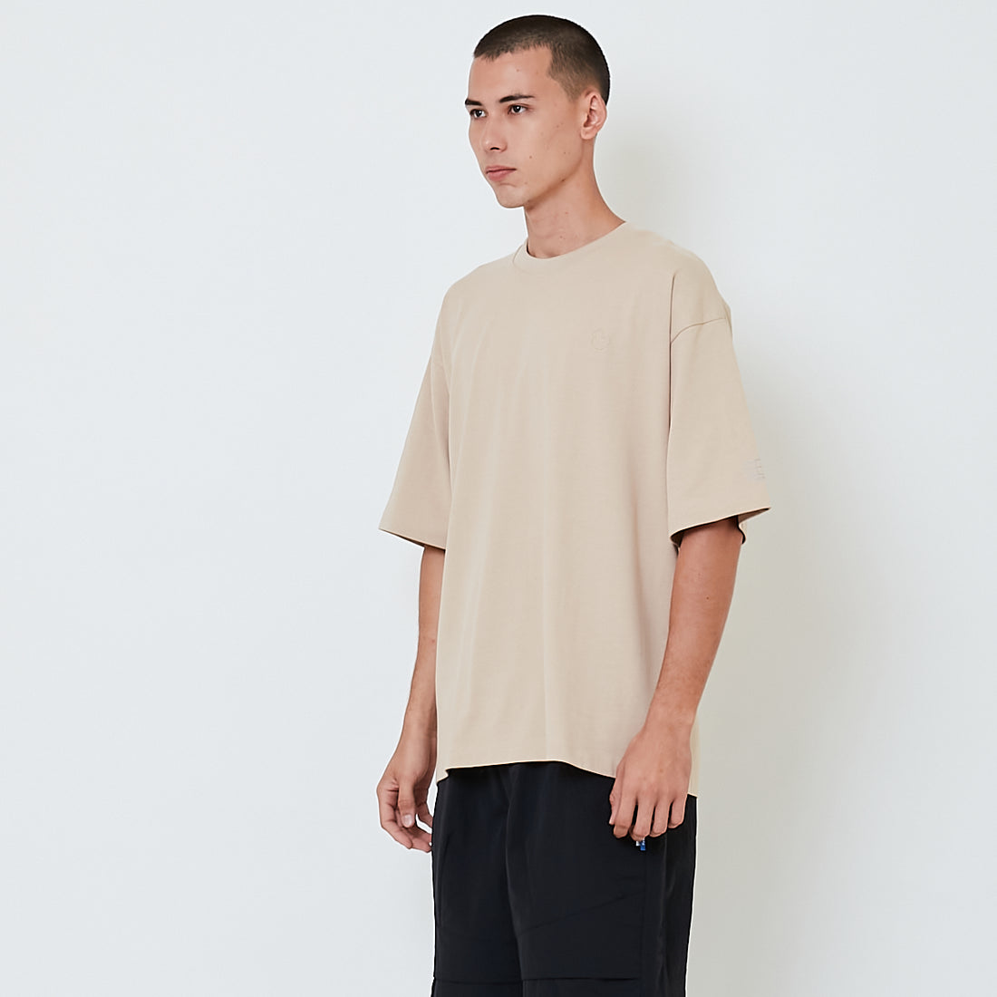 Men Embroidery Oversized Tee - Khaki - SM2601014B