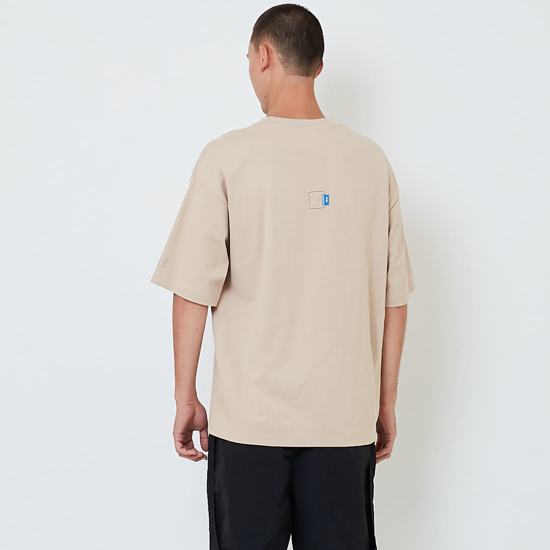 Men Embroidery Oversized Tee - Khaki - SM2601014B