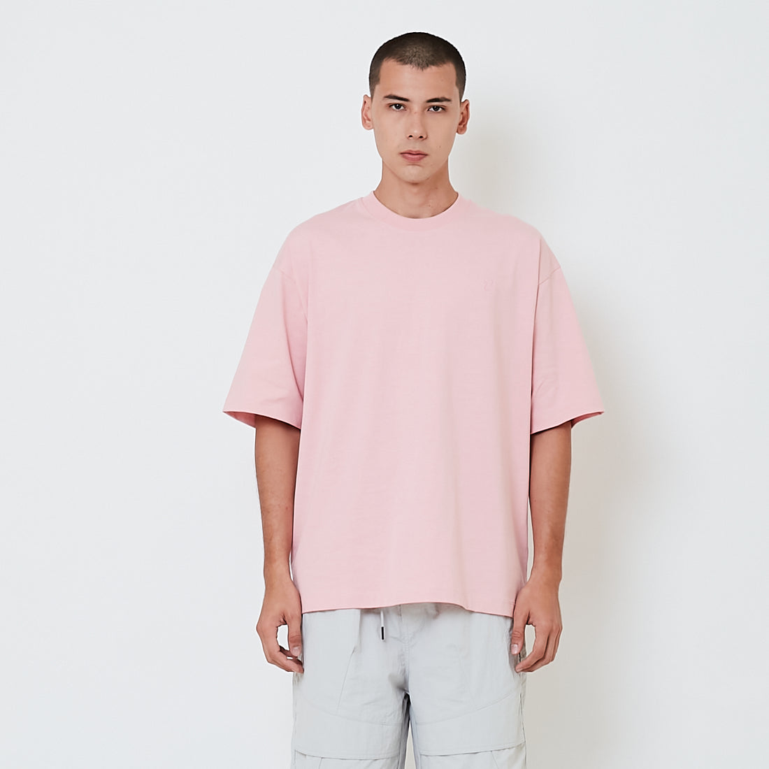 Men Embroidery Oversized Tee - Salmon - SM2601014D
