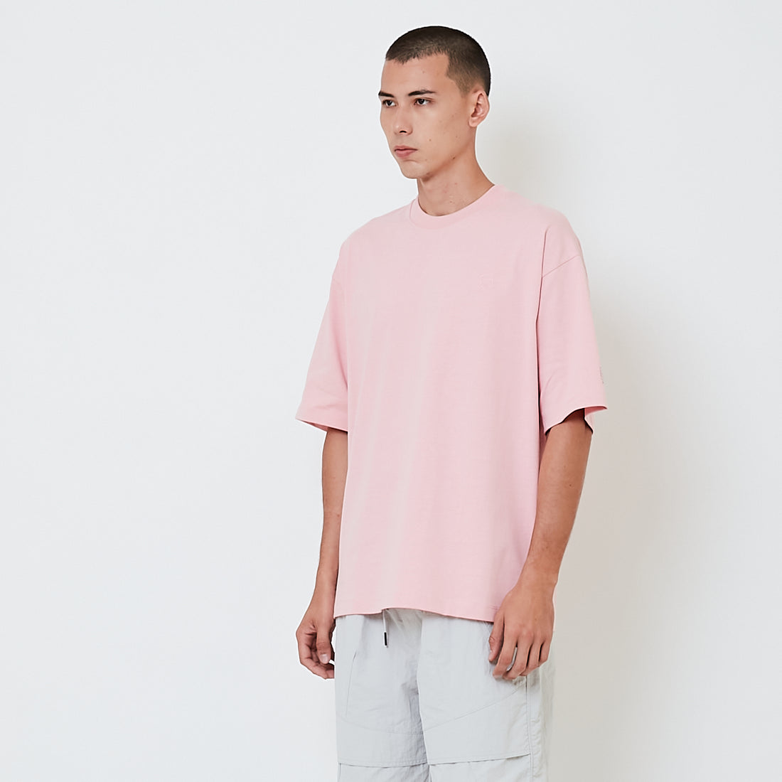 Men Embroidery Oversized Tee - Salmon - SM2601014D