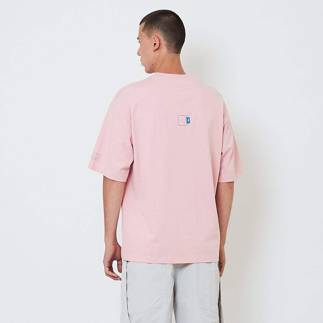 Men Embroidery Oversized Tee - Salmon - SM2601014D