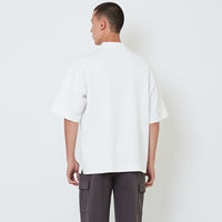 Men Oversized Polo Tee - Off White - SM2601015A