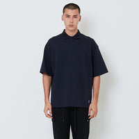 Men Oversized Polo Tee - Navy - SM2601015C