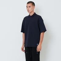 Men Oversized Polo Tee - Navy - SM2601015C